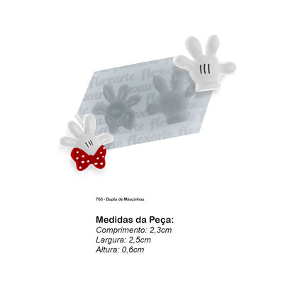 Molde de Silicone 763 - Dupla de Mãozinhas