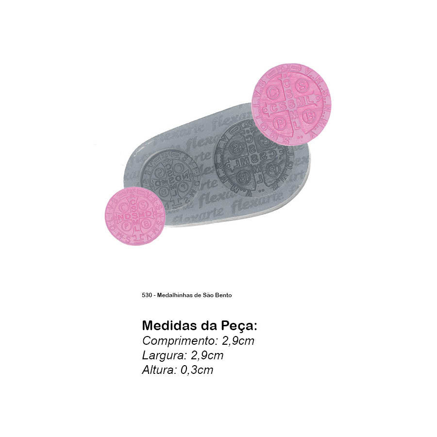 Molde de  Silicone 530 - Medalhinhas de São Bento