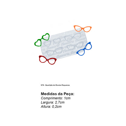 Molde de  Silicone 978 - Quarteto do Óculos Pequenos