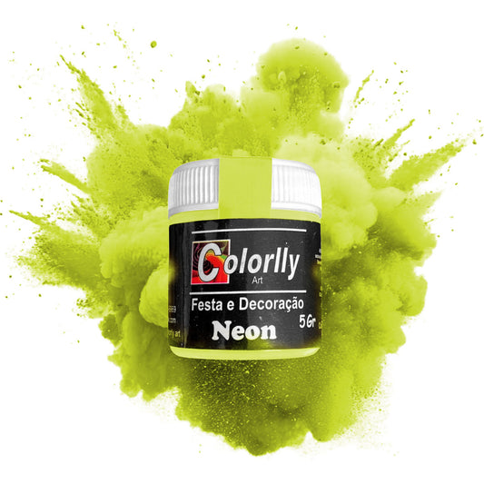 Pó para decoração - Neon Amarelo 5g - Colorlly
