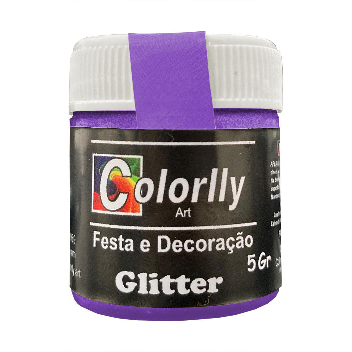 Pó para decoração - Glitter Roxo 5g - Colorlly