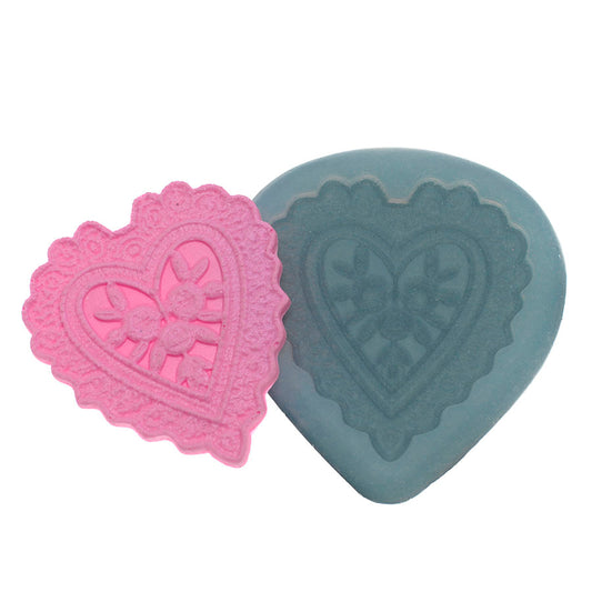 Molde de  Silicone 185 - Coração Decorado 1