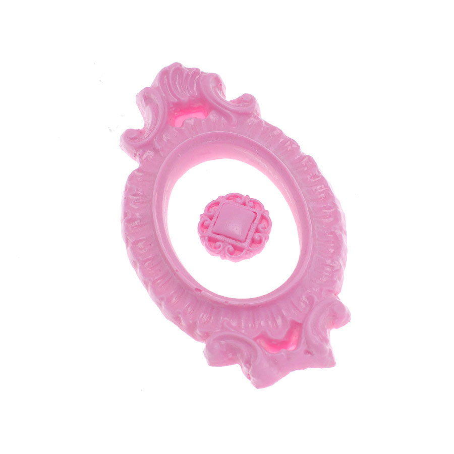 Molde de  Silicone 474 - Moldura Oval Mystras + Broche