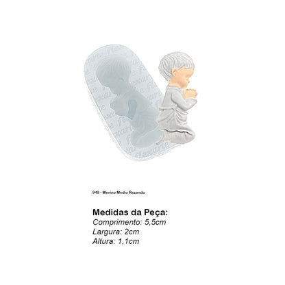 Molde de  Silicone 949 - Menino Médio Rezando