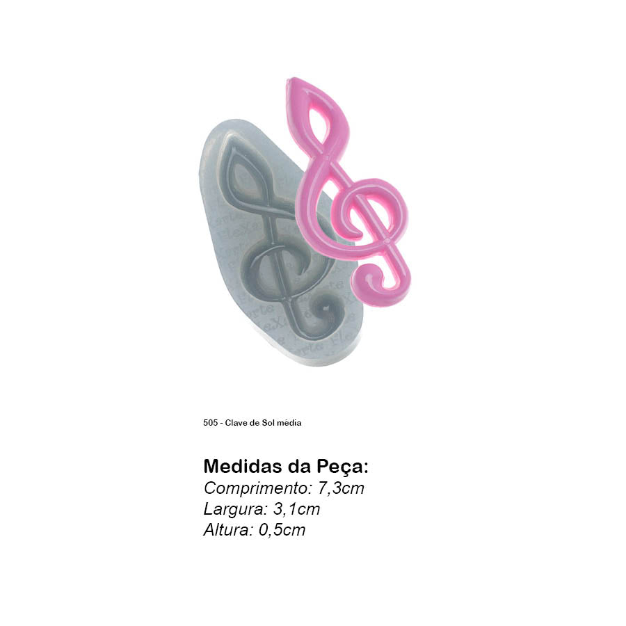 Molde de  Silicone 505 - Clave de Sol média