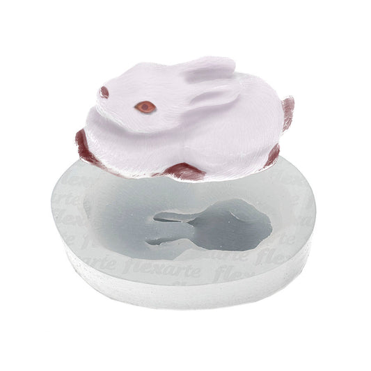 Molde de  Silicone 651 - Coelho Deitado Detalhado Grande