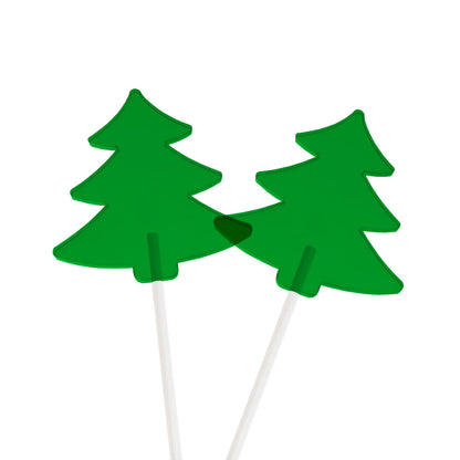 Molde de  Silicone 906 - Dupla de Pirulito / Mexedor Árvore de Natal 4cm