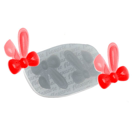 Molde de  Silicone 819 - Dupla de Orelhas de Coelho c/ Laço 3 cm