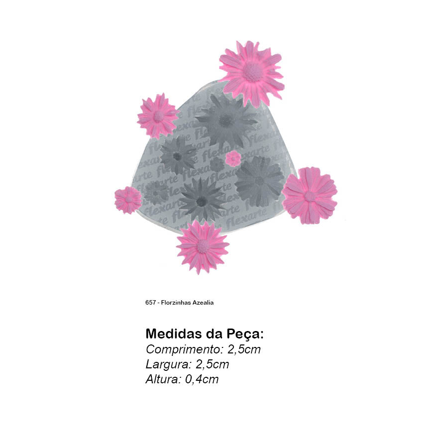 Molde de  Silicone 657 - Florzinhas Azealia