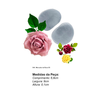 Molde de  Silicone 548 - Marcador de Rosa CD
