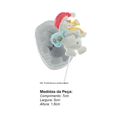 Molde de  Silicone 639 - Pirulito Boneco de Neve Médio