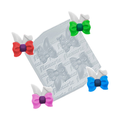 Moldes de Silicone 998 - Quarteto de Orelhas de Coelho Lynette c/ Laço Peq. 2cm