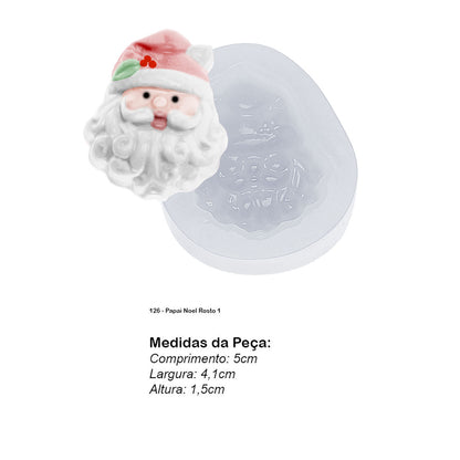 Molde de  Silicone 126 - Papai Noel Rosto 1 - 20% OFF