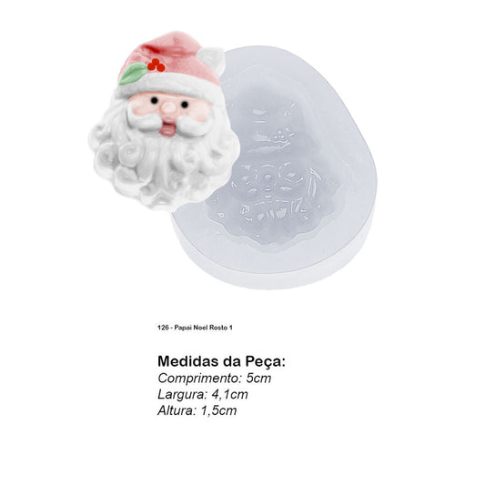 Molde de  Silicone 126 - Papai Noel Rosto 1 - 20% OFF