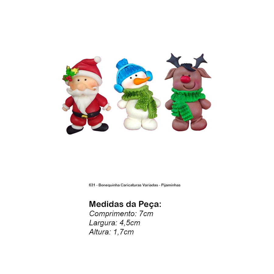 Molde de  Silicone 631 - Bonequinha Caricaturas Variadas - Pijaminhas