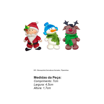 Molde de  Silicone 631 - Bonequinha Caricaturas Variadas - Pijaminhas