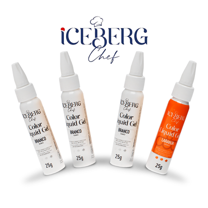Kit Color Liquid 25g - Iceberg Chef (3 Brancos e 1 Laranja)