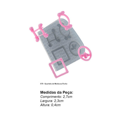 Molde de  Silicone 079 - Quarteto de Molduras Portia