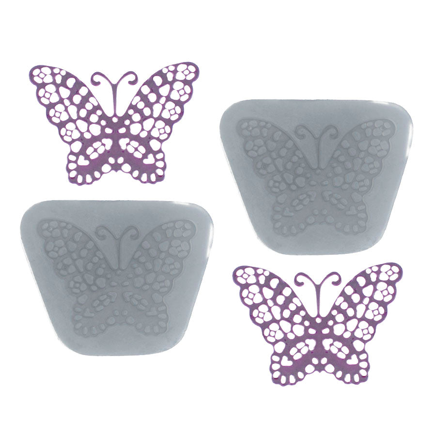 Molde de  Silicone 771 - Dupla de Mini Rendas Borboleta Myrtle