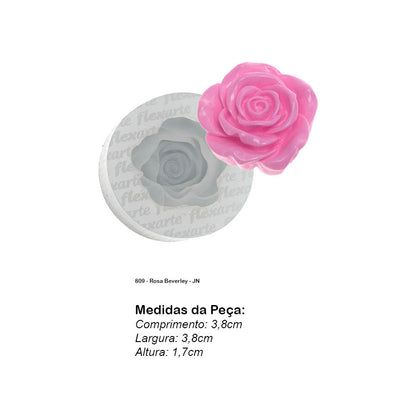 Molde de  Silicone 809 - Rosa Beverley - JN