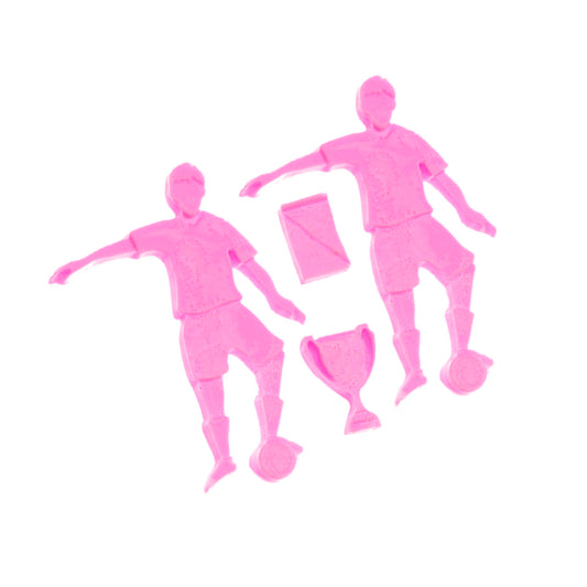 Molde de Silicone 1023 - Jogadores Futebol + Taça + Cartão