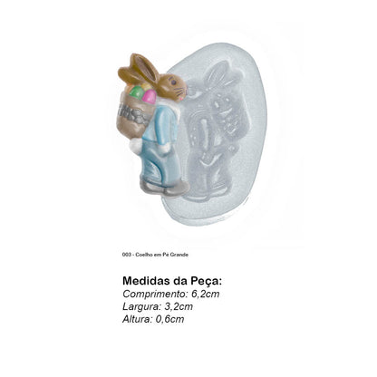 Molde de  Silicone 003 - Coelho em Pé Grande