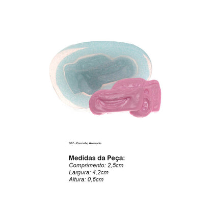 Molde de  Silicone 067 - Carrinho Animado