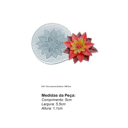 Molde de  Silicone 912 - Flor Lavonne Exótica - EB 5cm