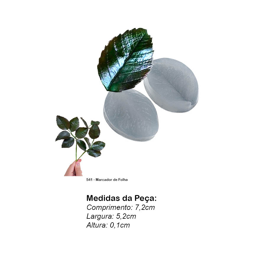 Molde de  Silicone 541 - Marcador de Folha