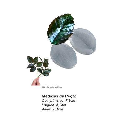 Molde de  Silicone 541 - Marcador de Folha