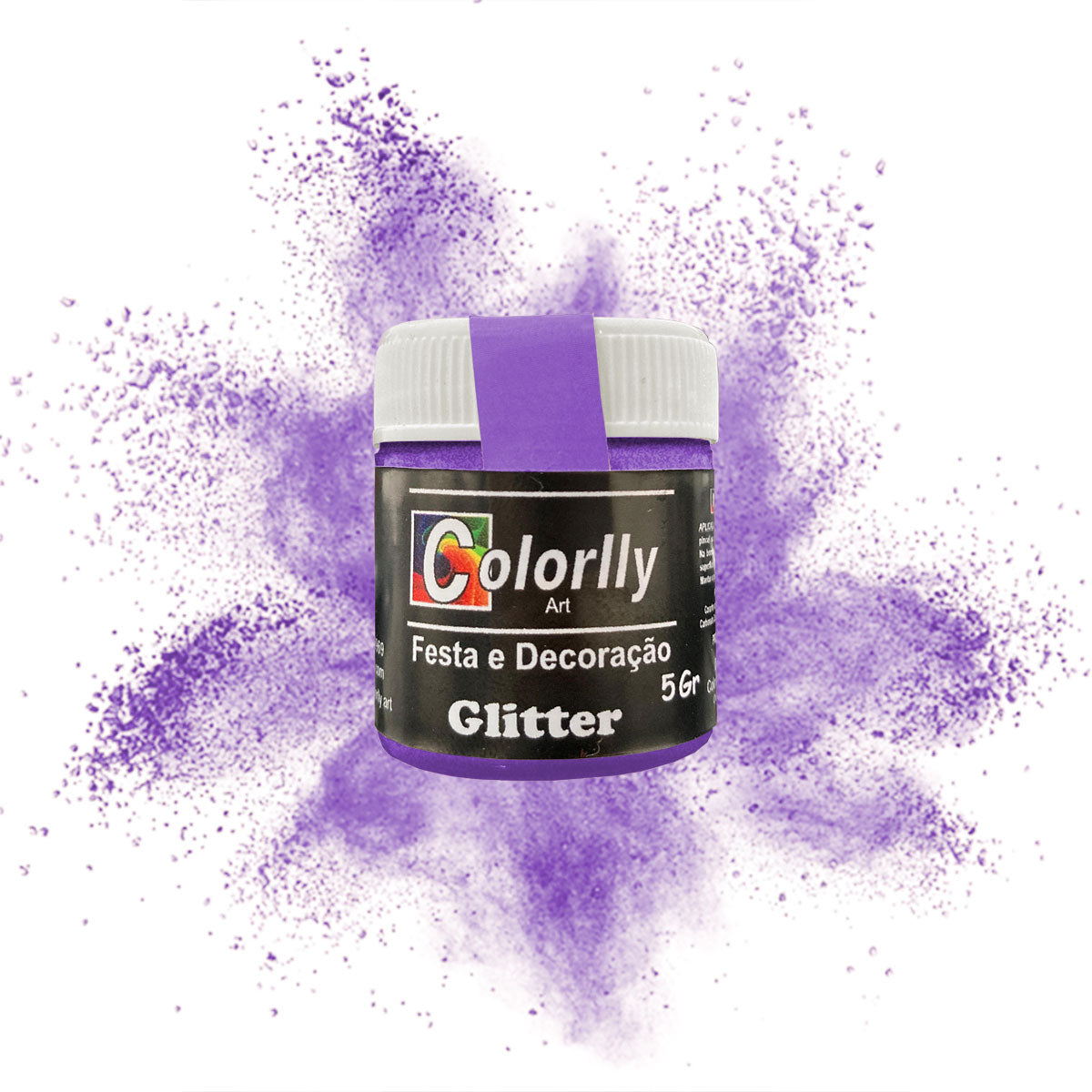 Pó para decoração - Glitter Roxo 5g - Colorlly