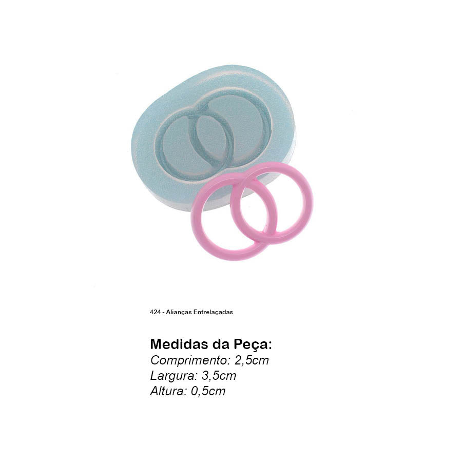 Molde de  Silicone 424 - Alianças Entrelaçadas