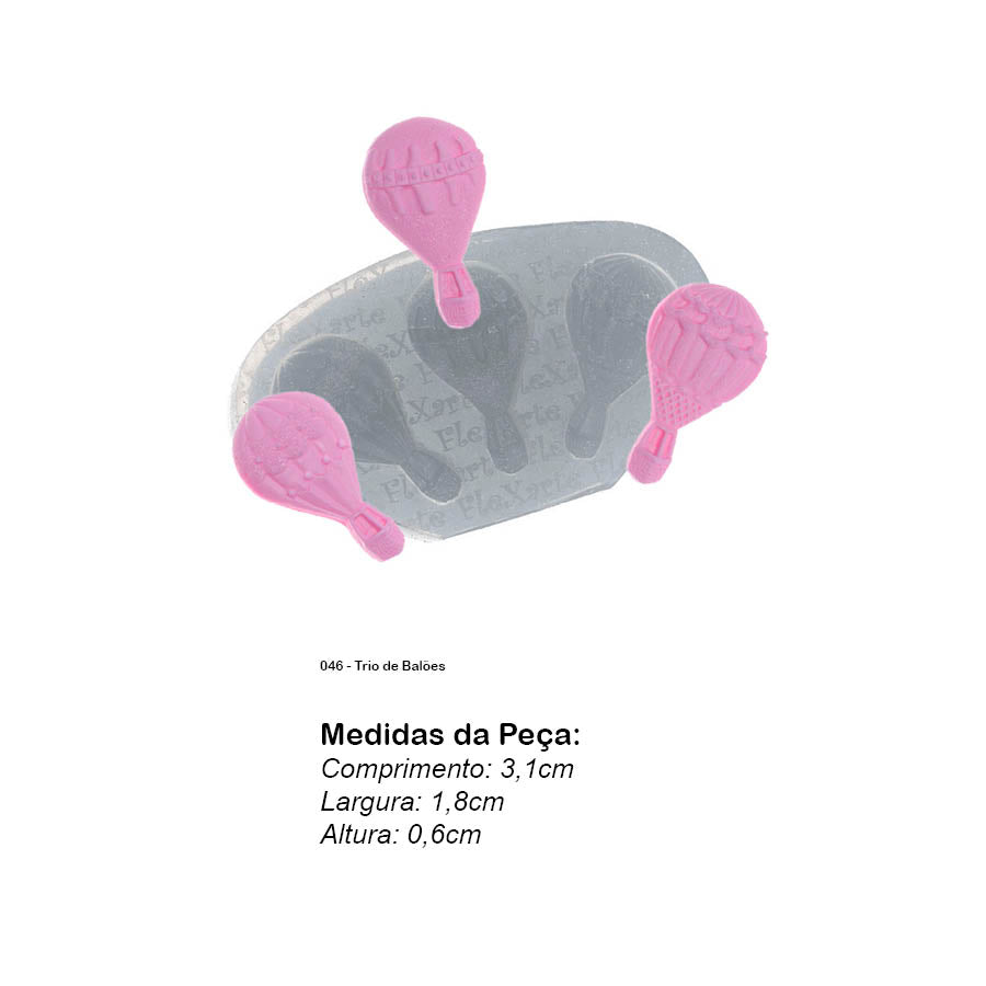 Molde de  Silicone 046 - Trio de Balões