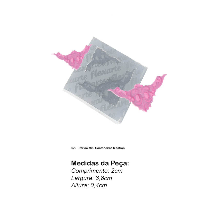 Molde de  Silicone 429 - Par de Mini Cantoneiras Mitatron