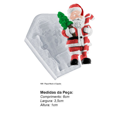 Molde de  Silicone 189 - Papai Noel c/ Cajado