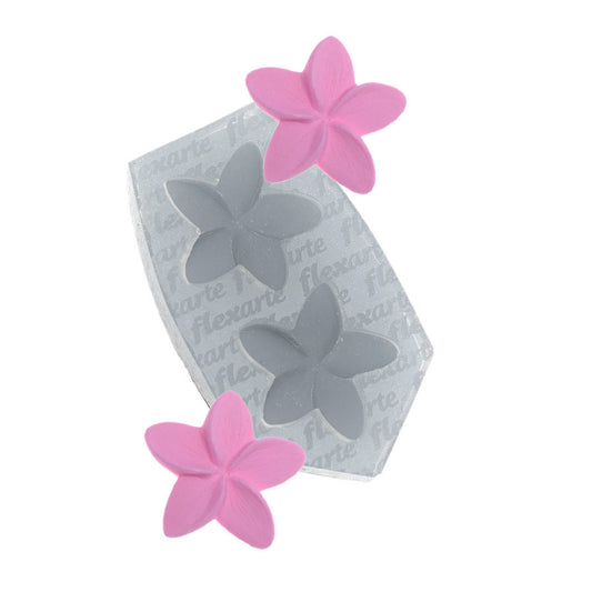 Molde de  Silicone 417 - Par de Florzinhas Catavento 5 Pétalas
