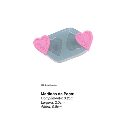 Molde de  Silicone 383 - Dois Corações