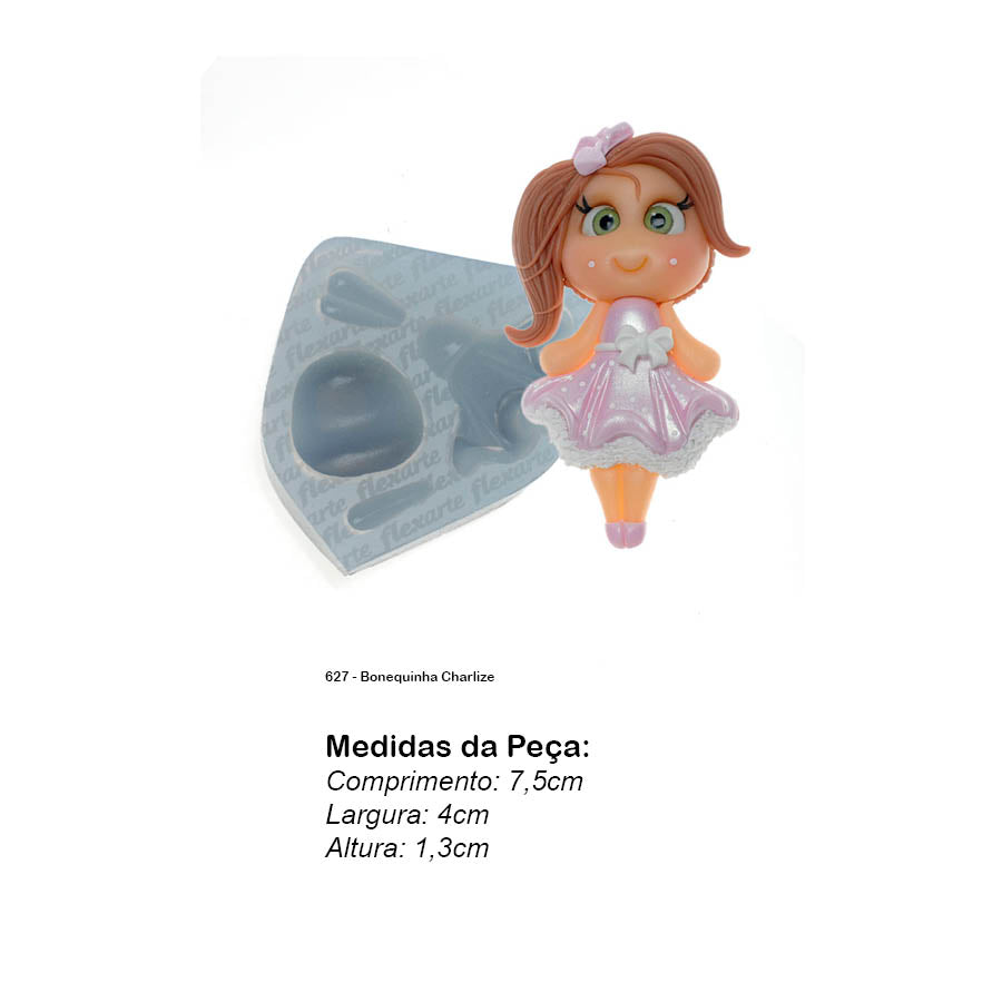 Molde de  Silicone 627 - Bonequinha Charlize