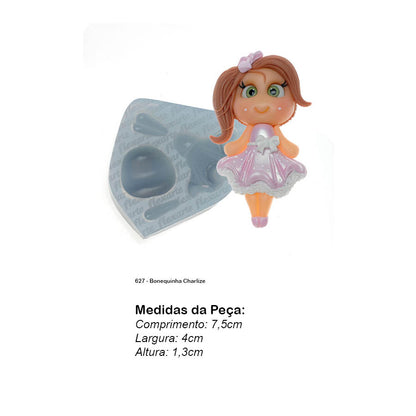 Molde de  Silicone 627 - Bonequinha Charlize