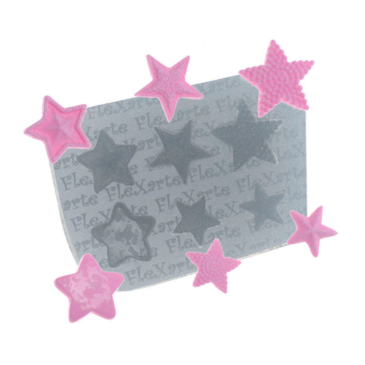 Molde de  Silicone 720 - Sexteto de Estrelas Pequenas