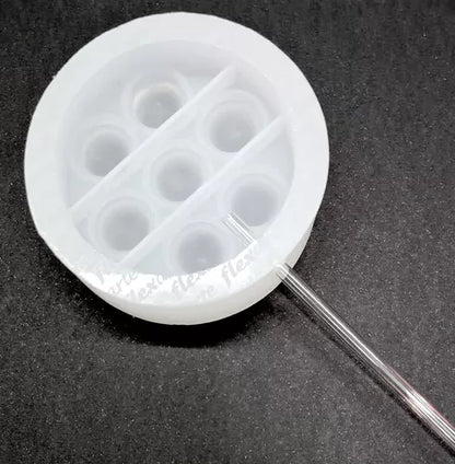 Kit Com Molde De Pirulito Fidget 6cm Redondo + Isomalt 150gr