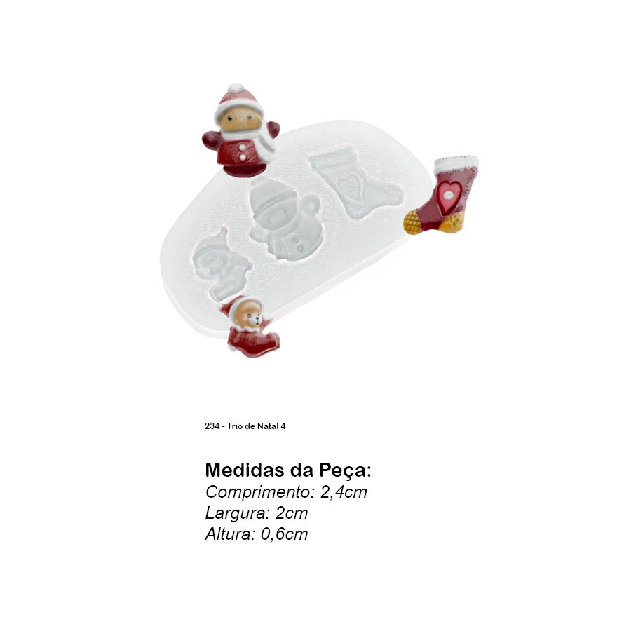 Molde de  Silicone 234 - Trio de Natal 4