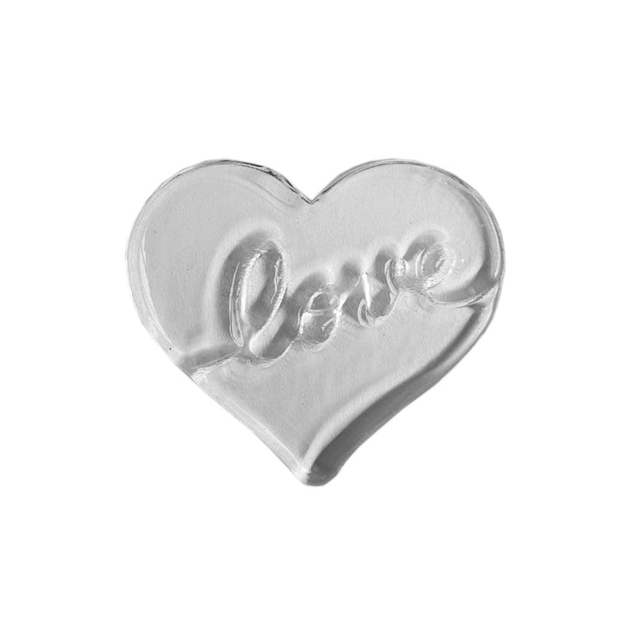 Molde de  Silicone 584 - Tampa de Pirulito Chocalho Coração LOVE 6 Cm