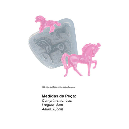Molde de  Silicone 155 - Cavalo Médio + Cavalinho Pequeno