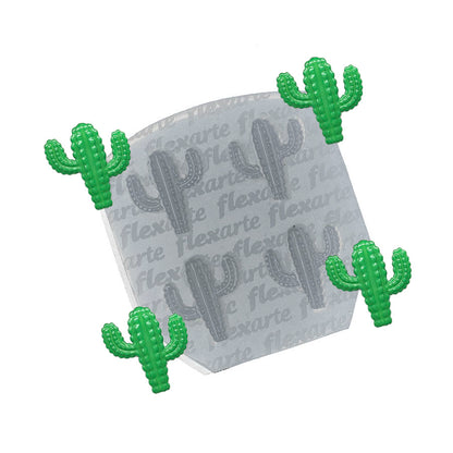 Molde de  Silicone 462 - Quarteto de Mini Cactos