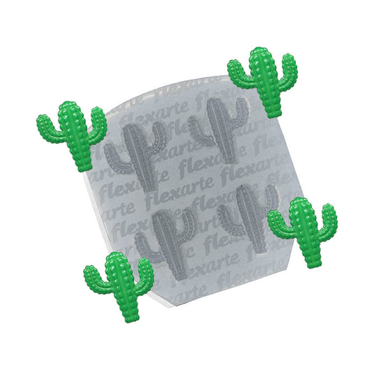 Molde de  Silicone 462 - Quarteto de Mini Cactos