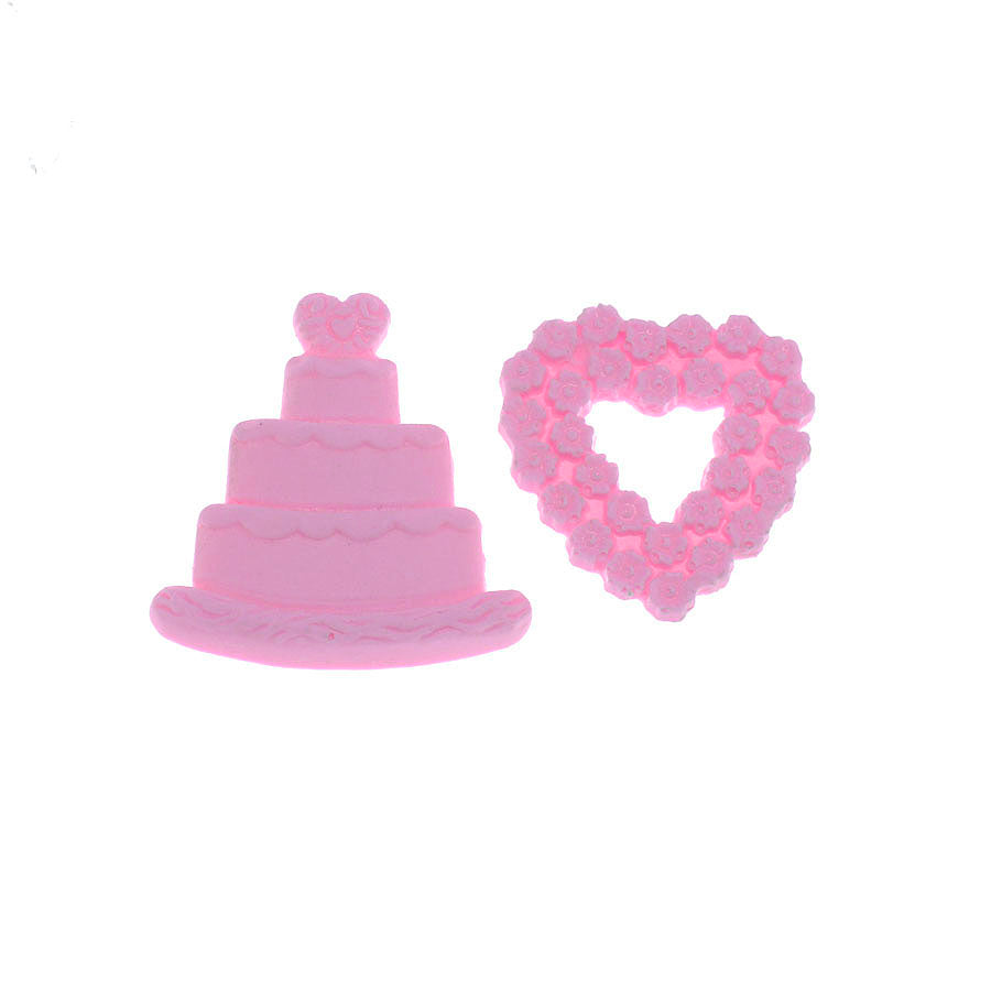 Molde de  Silicone 439 - Bolinho + Coração de Flores