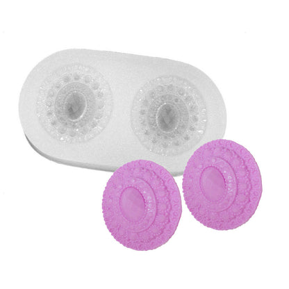 Molde de  Silicone 212 - Jóia Redonda Detalhada BLACK FRIDAY