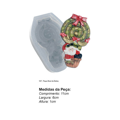 Molde de  Silicone 167 - Papai Noel de Balão