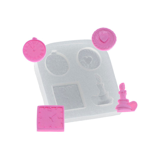 Molde de  Silicone 446 - Relógios + Candelabro